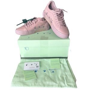 Off-White Low Vulcanized Leather Upper Light Pink Sneakers EU 38 U.S. Size 5